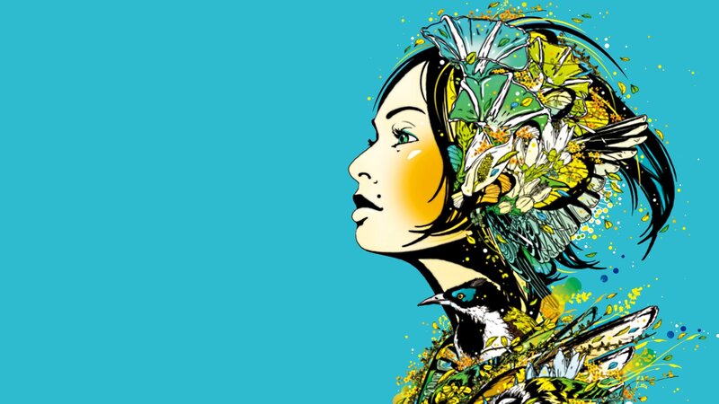 woman with floral crown