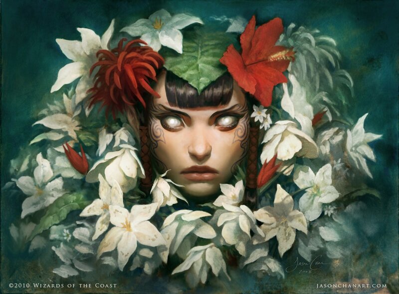 woman with floral crown