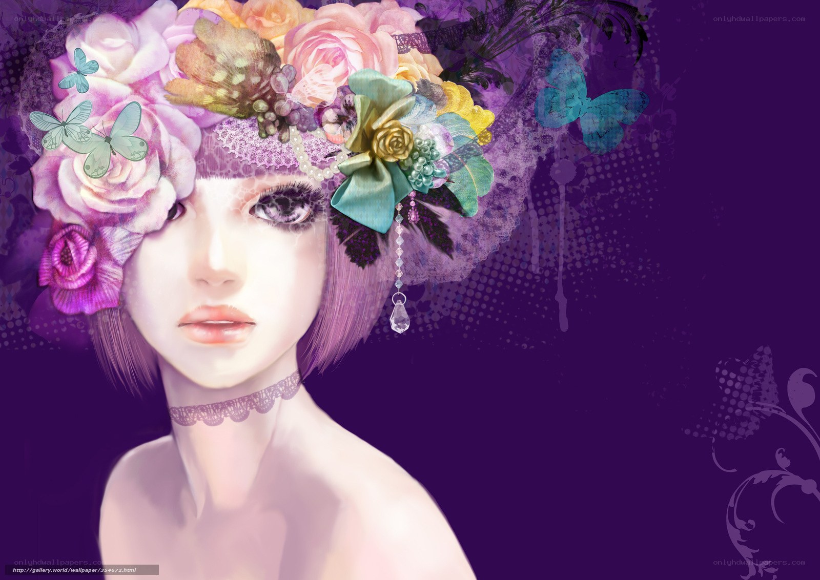 woman with floral crown