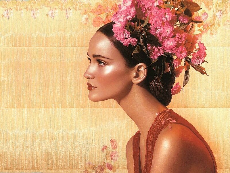 woman with floral crown