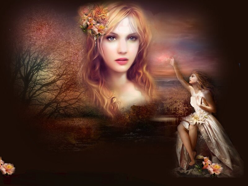 Woman with Floral Crown — Brown