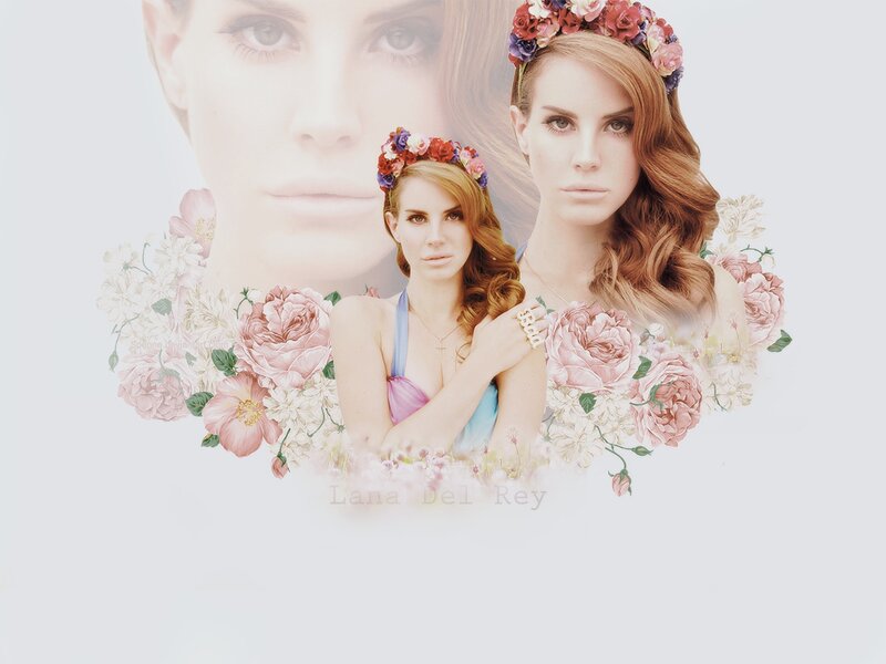 Woman with Floral Crown — Pink, Dreamy, Illustration