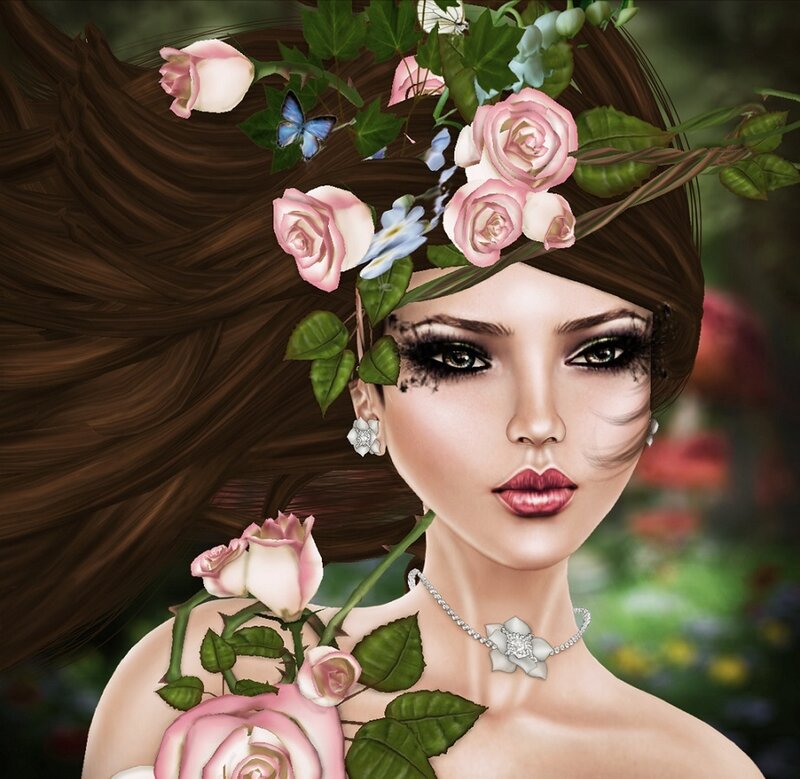 Woman with Floral Crown — Pink, Serene, Spring