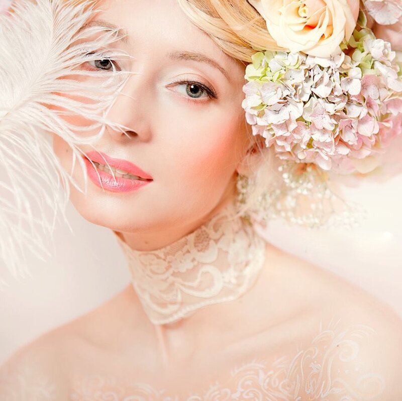 Woman with Floral Crown — Pink, Soft
