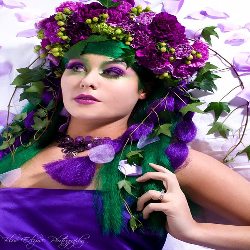Woman with Floral Crown — Purple, Dramatic