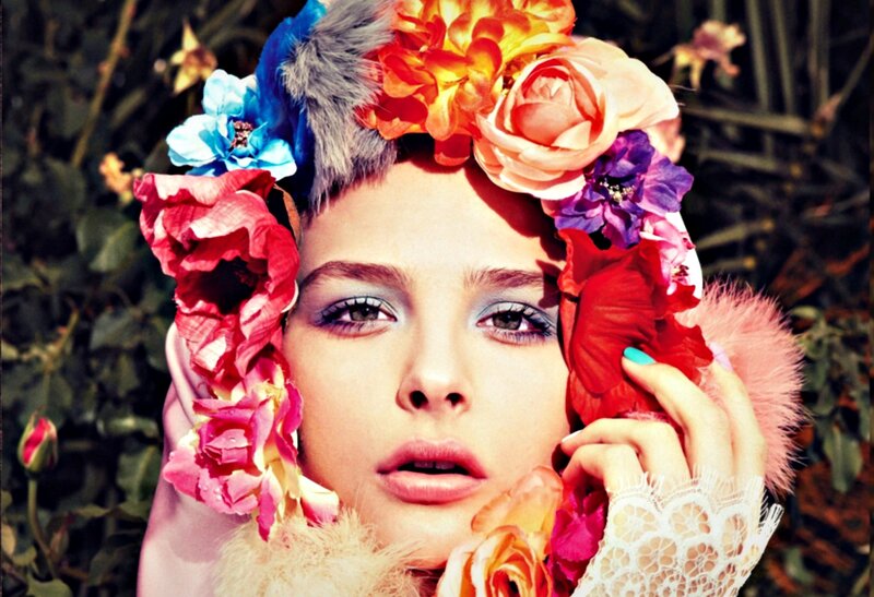 Woman with Floral Crown — Red, Dramatic, Afternoon