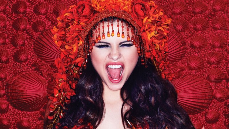 woman with floral crown screaming