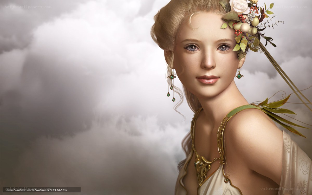 woman with floral crown