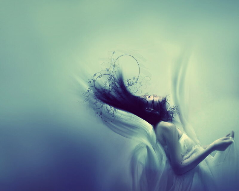 woman with floral hair art