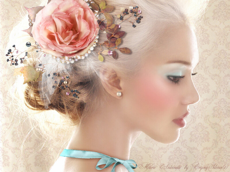 Woman with Floral Hairpiece — Pink, Serene