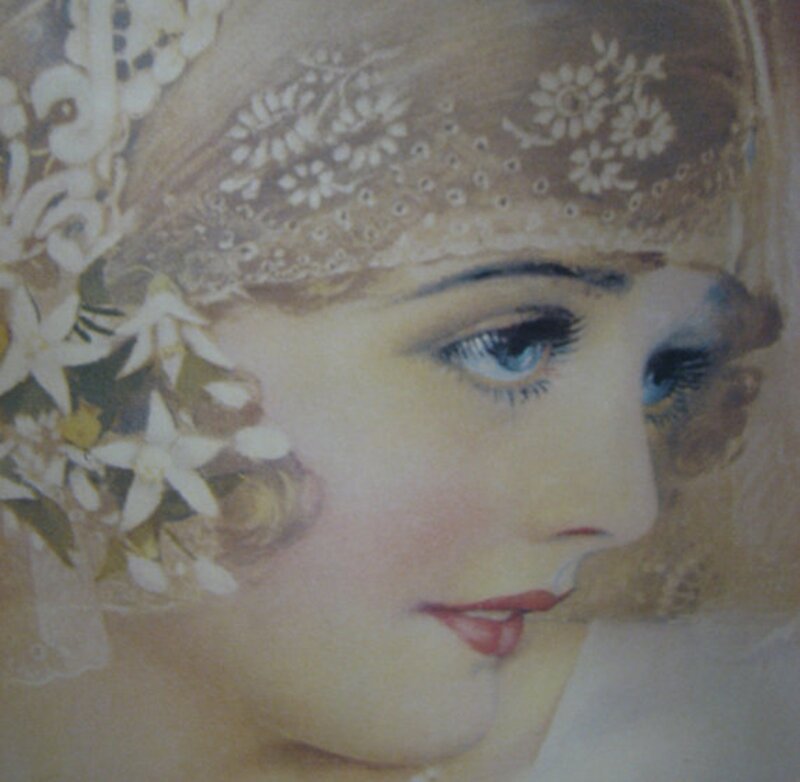 Woman with Floral Headpiece — Beige