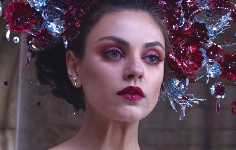 Woman with Floral Headpiece — Red, Dramatic, Photograph