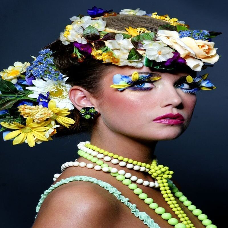 Woman with Floral Headpiece — Yellow