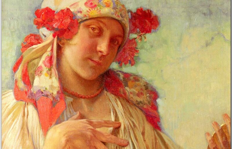 Woman with Floral Headscarf