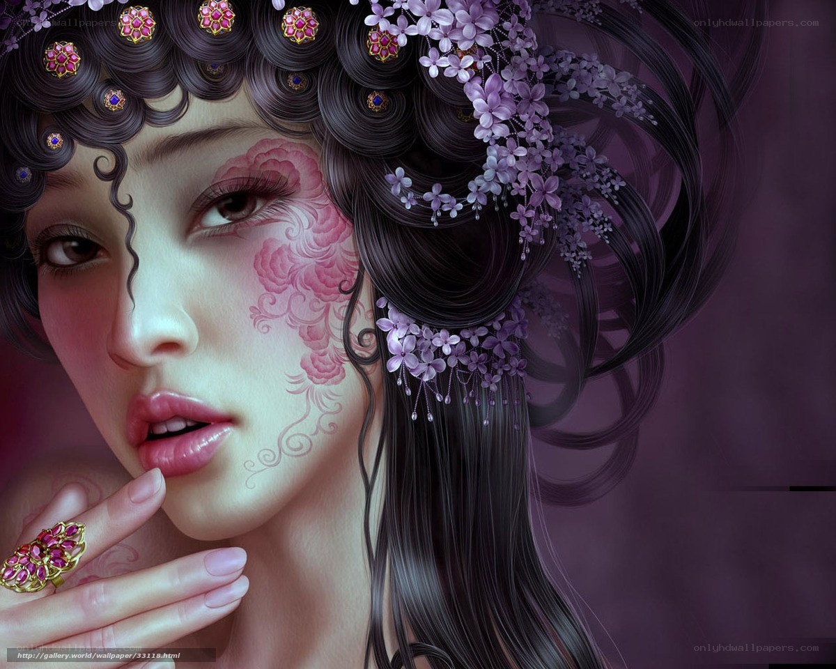 woman with floral makeup