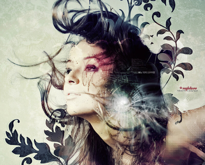 woman with floral overlay