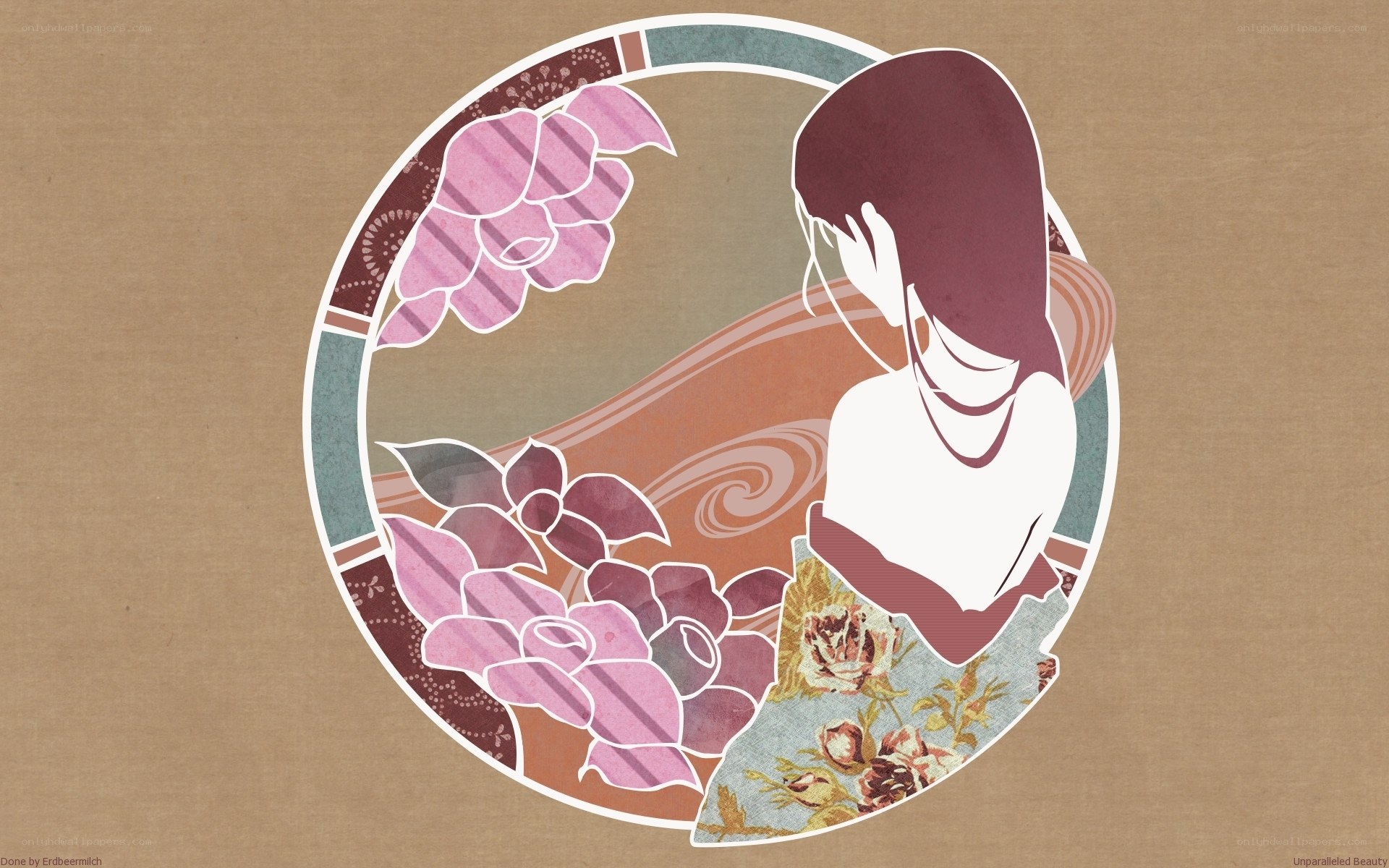 woman with floral pattern