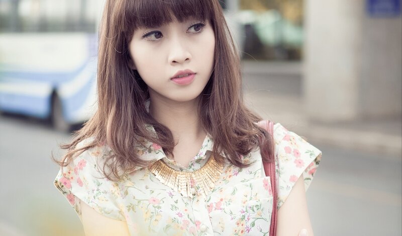 Woman with Floral Shirt