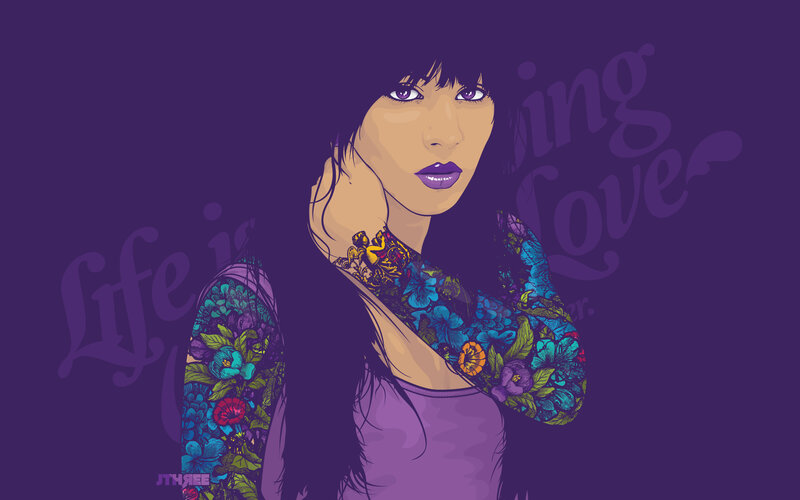 woman with floral tattoos