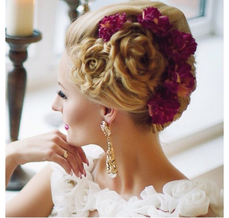 Woman with Floral Updo