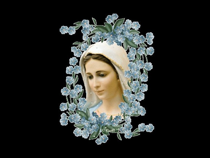 Woman with Floral Wreath — Blue