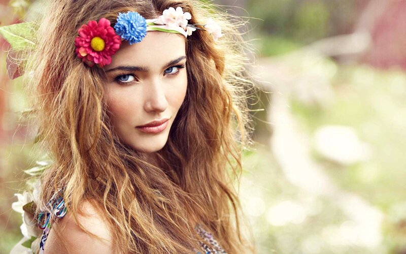 woman with flower crown