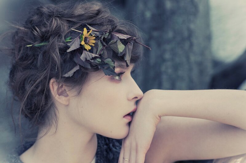 woman with flower crown