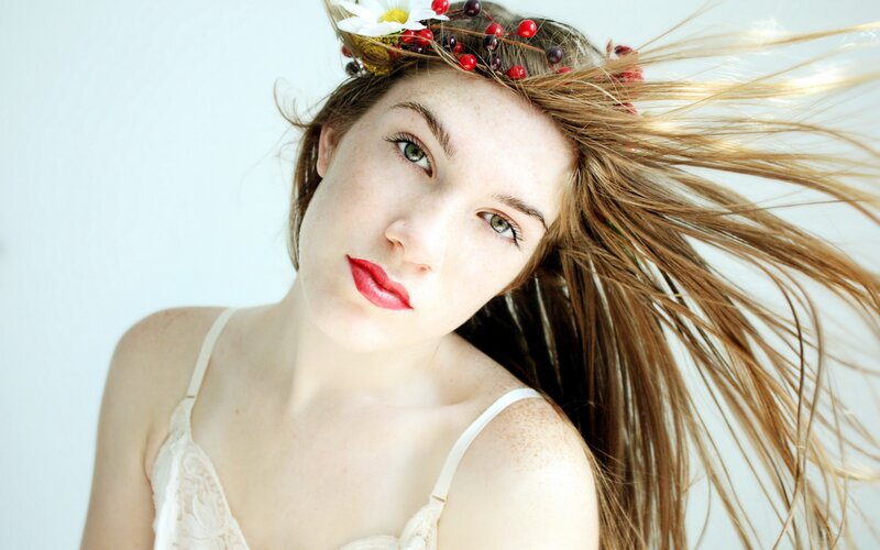 woman with flower crown