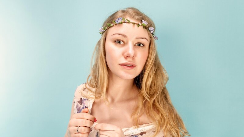woman with flower crown