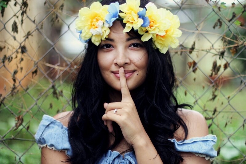 woman with flower crown
