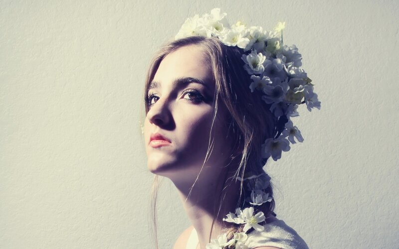 woman with flower crown