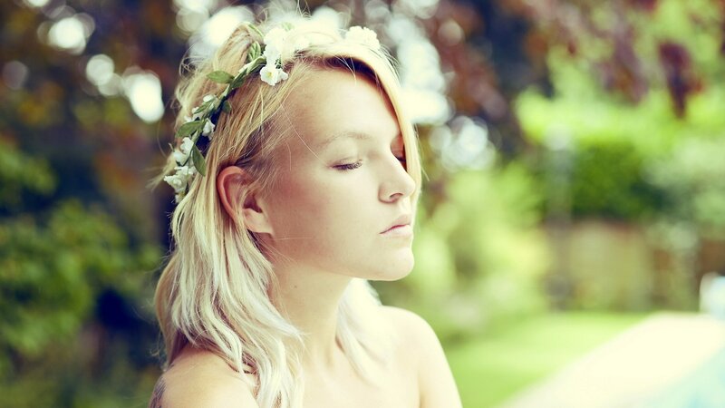 woman with flower crown