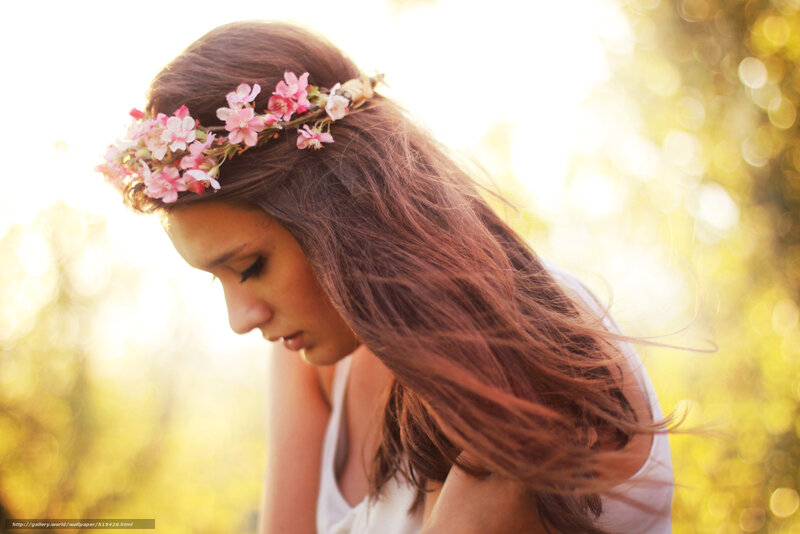 woman with flower crown