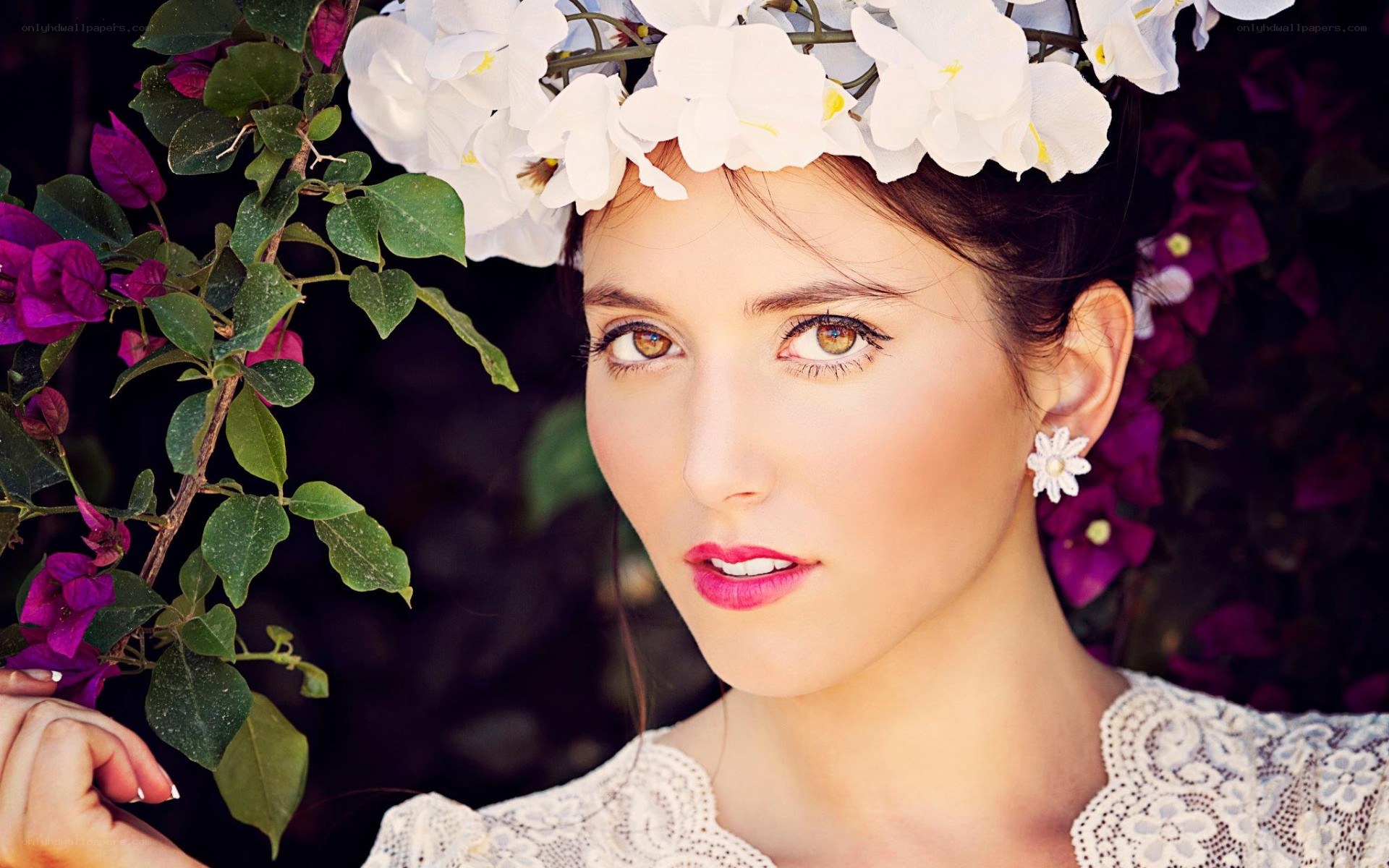 woman with flower crown