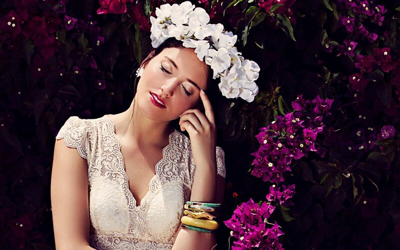 woman with flower crown