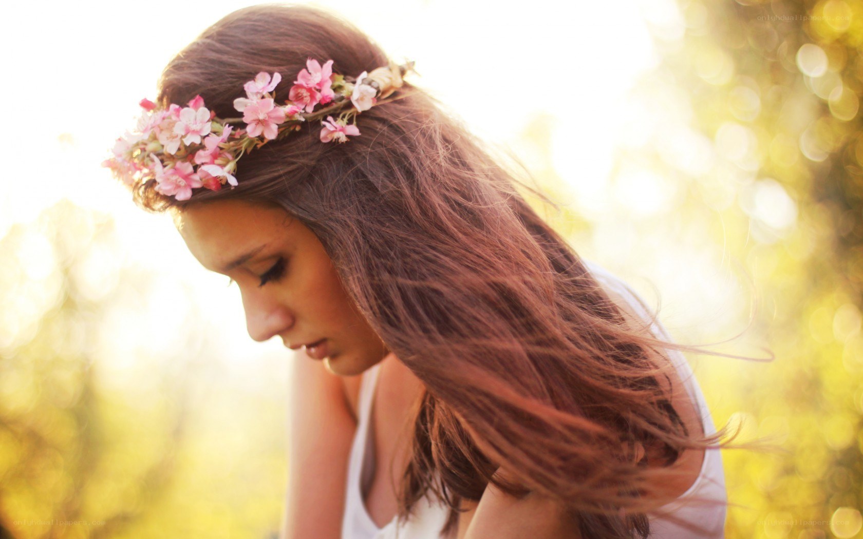 woman with flower crown