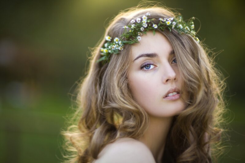 woman with flower crown