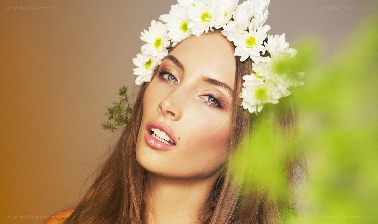 woman with flower crown
