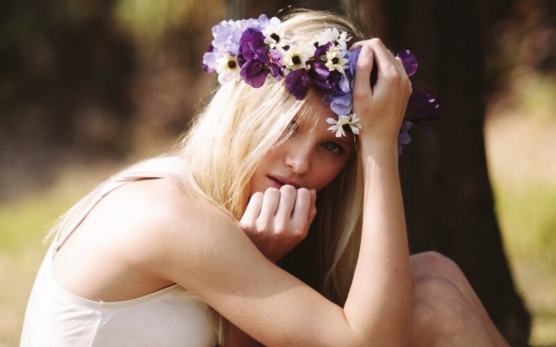 woman with flower crown