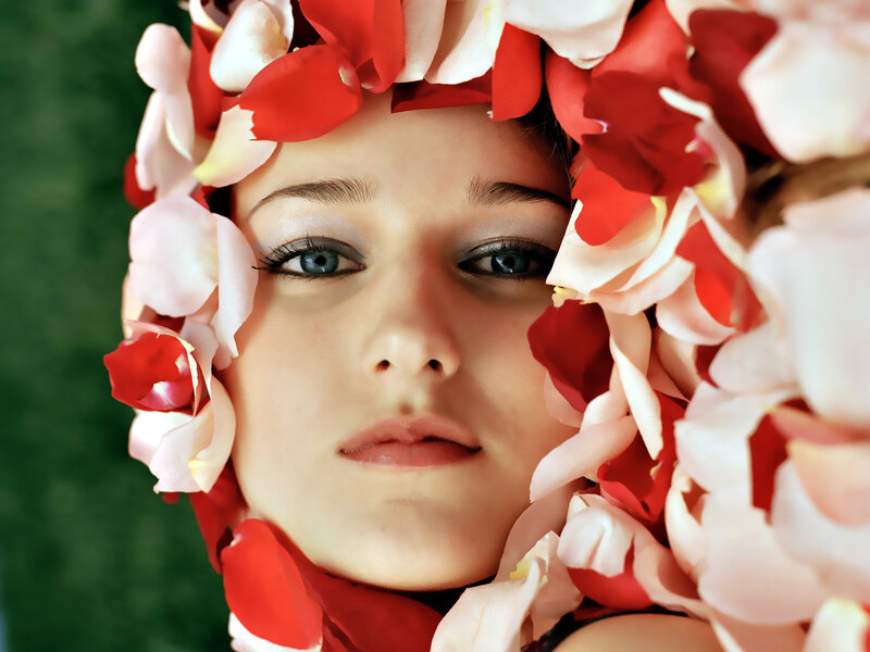woman with flower crown