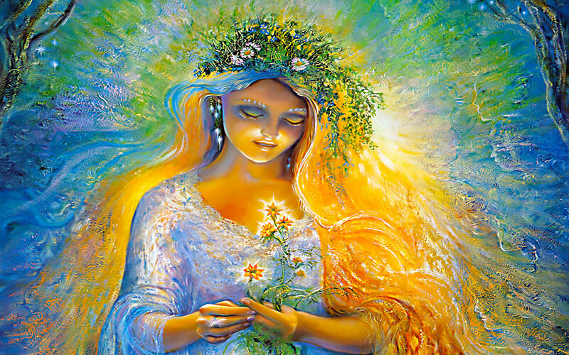 woman with flower crown