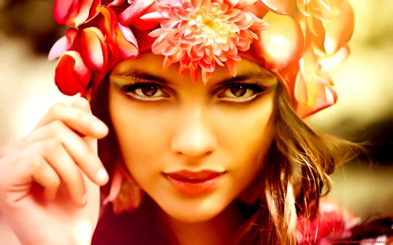 woman with flower crown