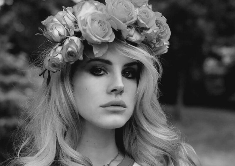 Woman with Flower Crown — Black, Dramatic, Photograph