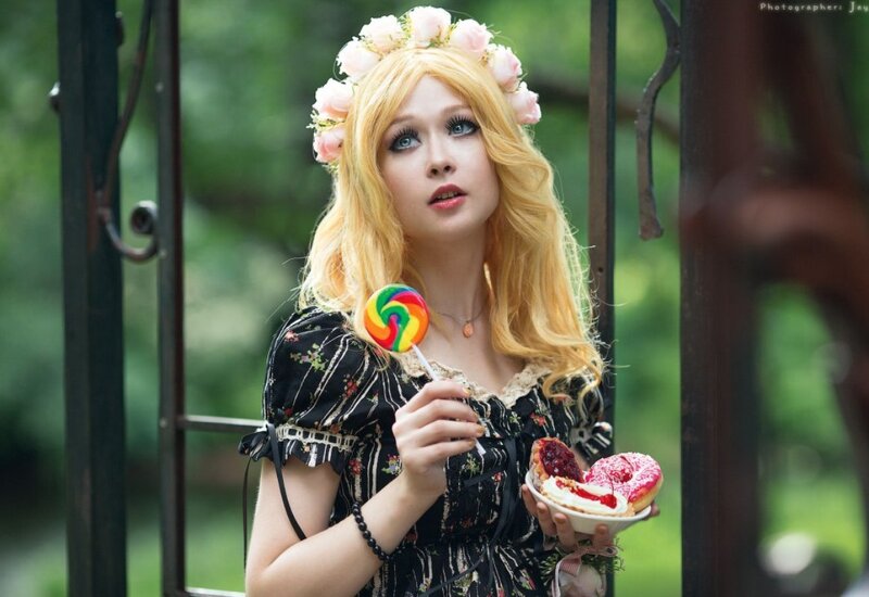 Woman with Flower Crown — Black, Whimsical