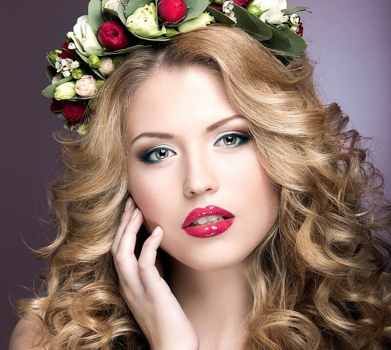 Woman with Flower Crown — Blonde, Dramatic