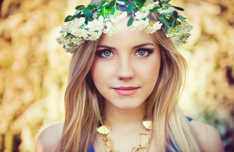 Woman with Flower Crown — Blonde, Serene