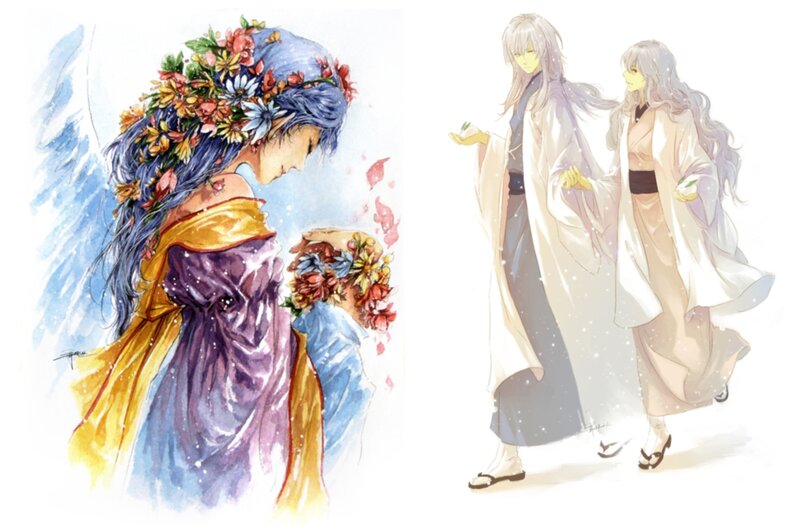 Woman with Flower Crown — Blue, Serene, Winter