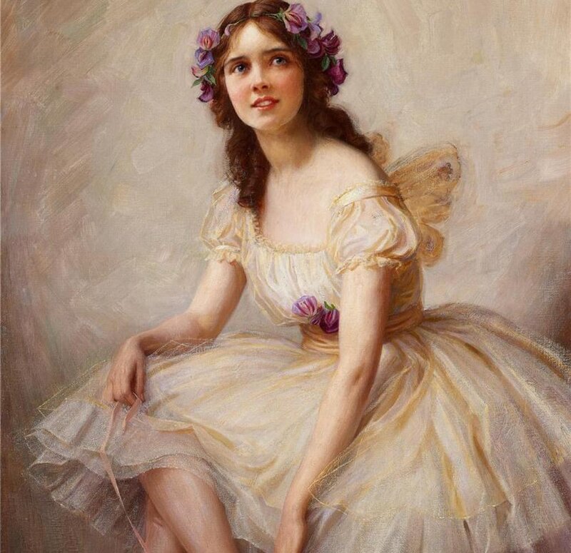 Woman with Flower Crown — Cream