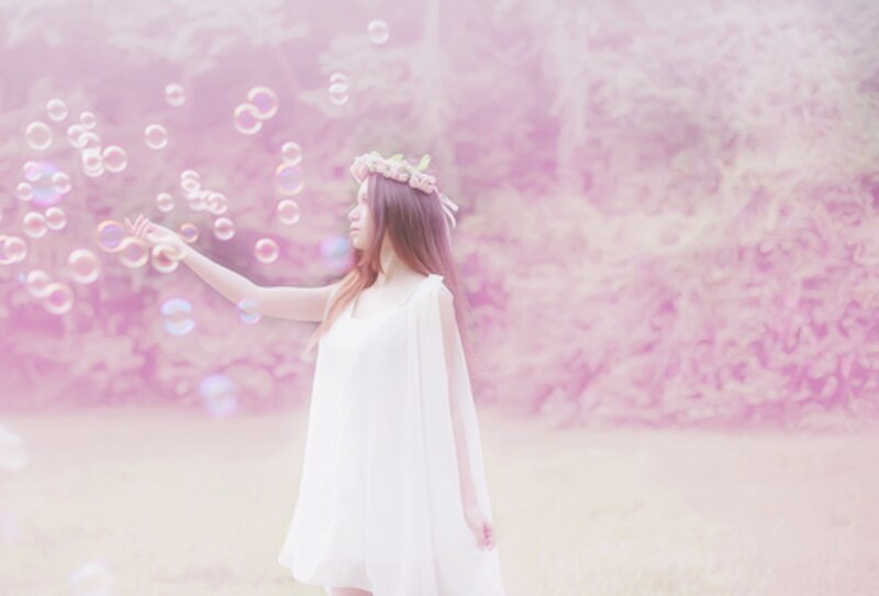 Woman with Flower Crown — Pink, Dreamy, Spring