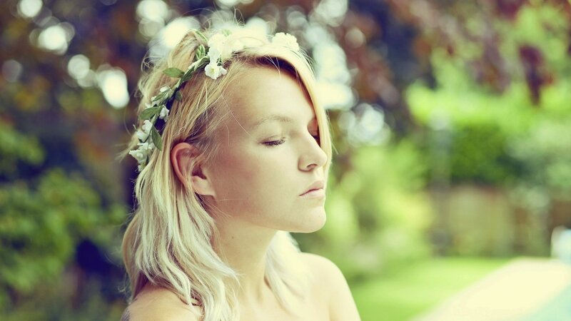 woman with flower crown
